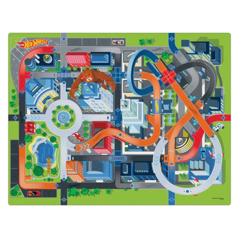 Imaginmat Jumbo Hot Wheels Adventure Playmat with Toy Cars, 47x61"