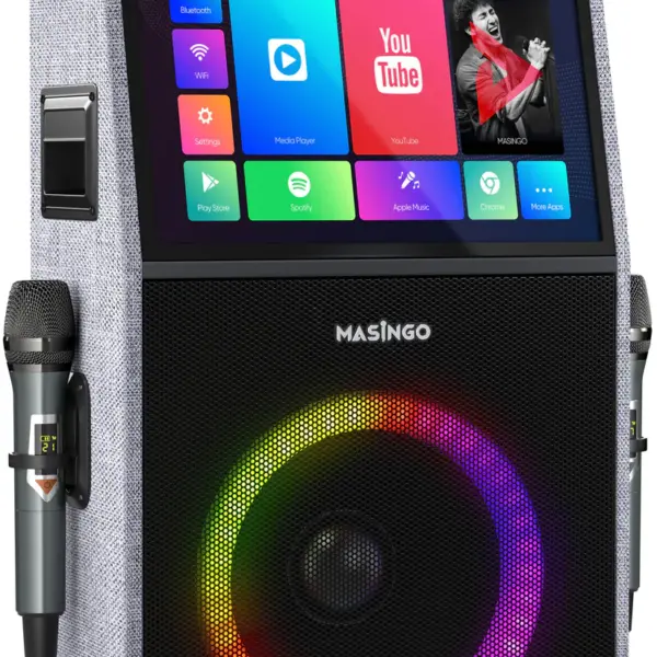 Masingo Allegro X8 Grey Portable Karaoke Machine with Touch-Screen Tablet