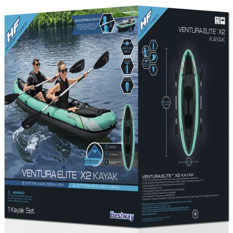 Hydro-Force Ventura Elite X2 Kayak - Adventure-Ready Tandem Kayak